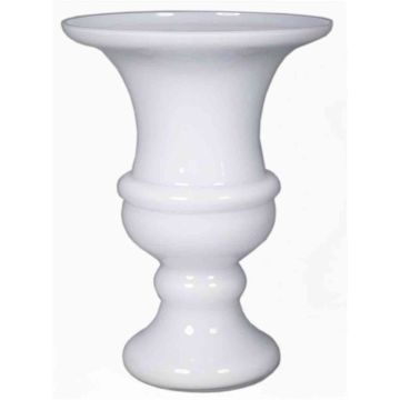 Vase auf Standfuß Pokal SONJA, Glas, weiß, 34cm, Ø25cm