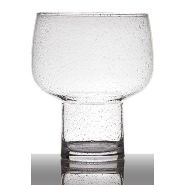 Vase mit Bläschenoptik GRACIE mit Fuß, klar, 26cm, Ø22cm