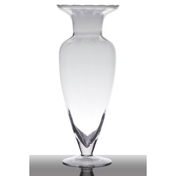 Amphorenvase Glas KENDRA auf Standfuß, klar, 32cm, Ø12,5cm