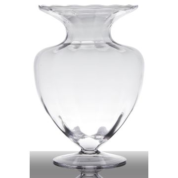 Amphorenvase Glas KENDRA mit Standfuß, klar, 42cm, Ø32cm