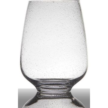 Vase mit Bläschenoptik GRACIE mit Fuß, klar, 26cm, Ø19,5cm