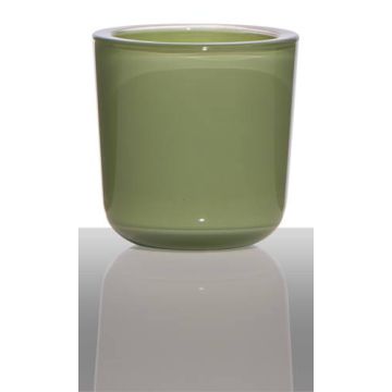 Glas Halter für Teelicht NICK, grasgrün, 7,5cm, Ø7,5cm