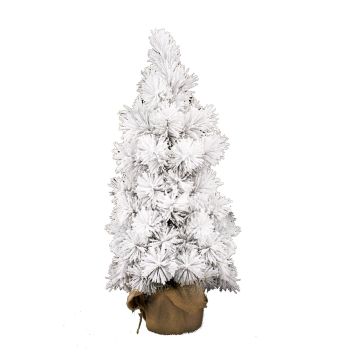 Kunst Christbaum AUSTIN, Jutesack, beschneit, weiß, 60cm, Ø25cm