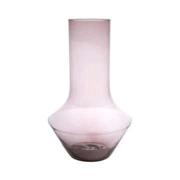 Glas Blumen Vase ENEDINA, recycelt, violett-klar, 40cm, Ø26cm