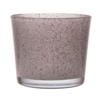 Großes Teelichtglas ALENA GRANIT, granit grau, 9cm, Ø10cm