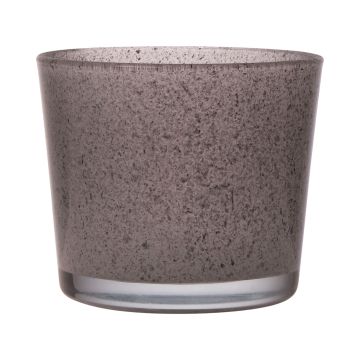 Pflanztopf aus Glas ALENA GRANIT, granit grau, 12,5cm, Ø14,5cm