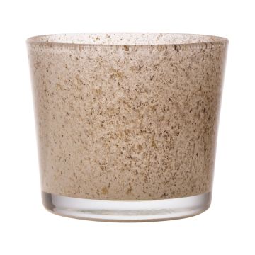 Großes Teelichtglas ALENA GRANIT, granit sand, 9cm, Ø10cm