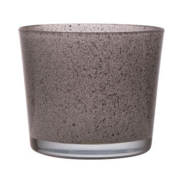 Pflanztopf aus Glas ALENA GRANIT, granit grau, 16cm, Ø17cm