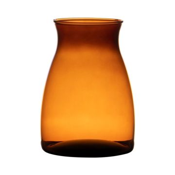 Glas Tischvase MAISIE, orange-braun-klar, 20cm, Ø14cm