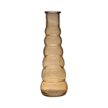 Stielblumenvase MAYRIN aus Glas, beige-braun-klar, 18cm, Ø5cm