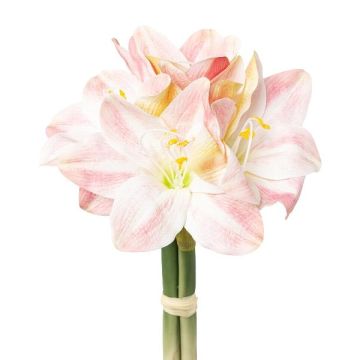 Künstlicher Blumenstrauß Amaryllis TIFAN, rosa-weiß, 30cm