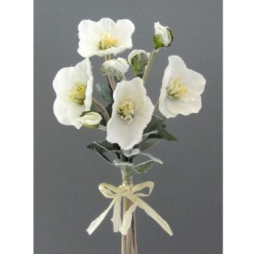 Kunstblumenstrauß Christrose MENINI, beschneit, weiß, 35cm