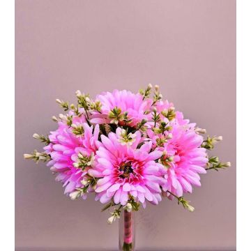 Deko Blumenstrauß Gerbera TEMBAR, pink, 30cm, Ø22cm