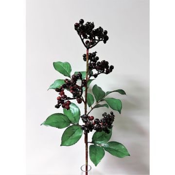 Kunst Zweig Holunderbeeren CHATANGA mit Früchten, burgunderrot-schwarz, 60cm