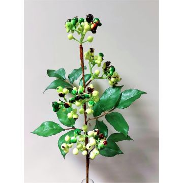 Kunst Zweig Holunderbeeren CHATANGA mit Früchten, grün-rot, 60cm