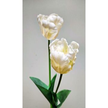 Plastik Blume Papageientulpe PETSCHORA, creme-weiß, 65cm