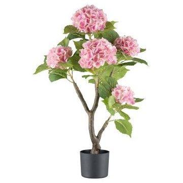 Deko Blume Hortensie ZOLFI auf Stamm, rosa, 85cm