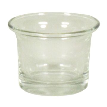 Halter für Teelicht JEMMA aus Glas, klar, 4,5cm, Ø6,5cm