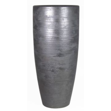 Hohe Vase aus Keramik THORAN mit Maserung, schwarz, 70cm, Ø32cm