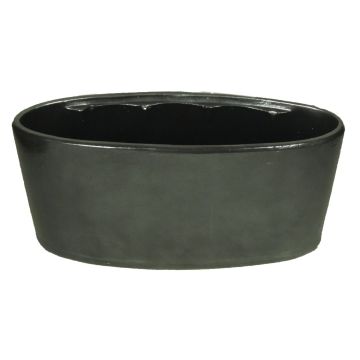 Keramik Schale für Orchideen RODISA, oval, schwarz, 33x15x15cm