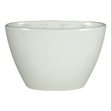 Keramik Topf für Orchideen RODISA, oval, weiß, 32x14,5x22,5cm