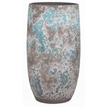 Blumenvase Keramik TSCHIL, Rustikal, Farbverlauf, braun-grün, 45cm, Ø20cm