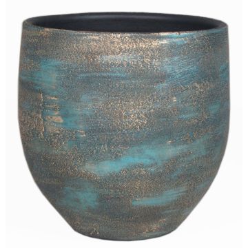 Pflanztopf aus Keramik AETIOS Farbverlauf, blau-gold, 16cm, Ø17cm