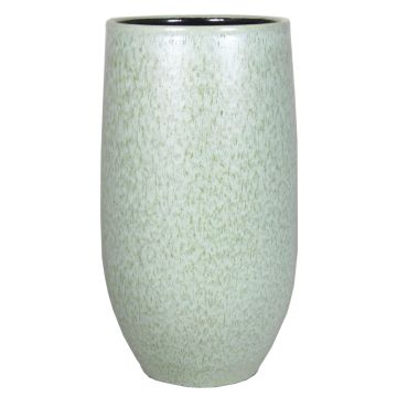 Keramik Vase ELIEL, gesprenkelt, minzgrün-weiß, 45cm, Ø20cm