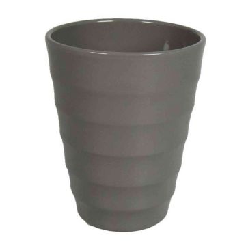 Keramik-Übertopf IZEH für Orchideen, dunkelgrau, 17cm, Ø14cm