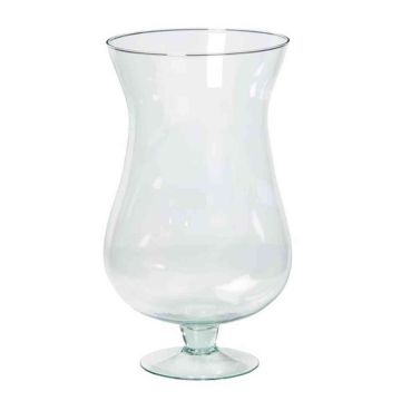 Glas Pokal Vase KOFFI, mit Fuß, klar, 30cm, Ø16cm