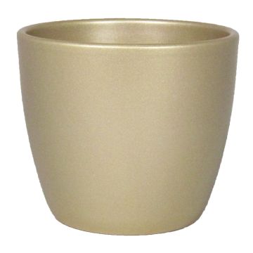 Keramik Blumentopf TEHERAN BASAR, gold-matt, 19,5cm, Ø22,5cm