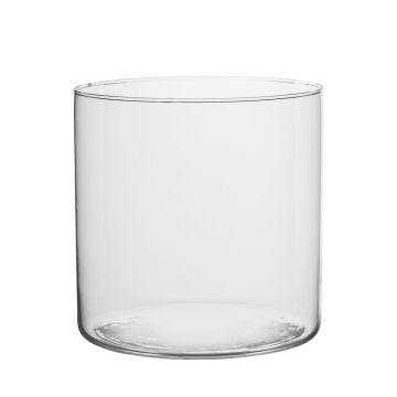 Glas Windlicht SANNY, Zylinder, klar, 15cm, Ø15cm