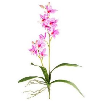 Kunst Dendrobium Sonia Orchidee NELTI, Steckstab, Wurzeln, rosa, 60cm