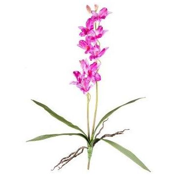 Kunst Dendrobium Sonia Orchidee NELTI, Steckstab, Wurzeln, lila, 60cm