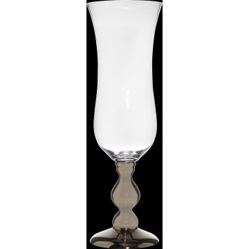 Großes Sektglas PIYA auf Standfuß, klar-silber, 117cm, Ø39cm