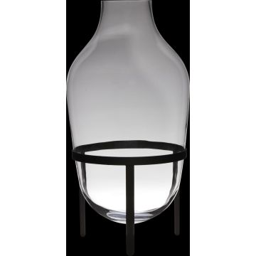 Große Glas Vase CAMILO auf Standfuß, klar, 75cm, Ø39cm