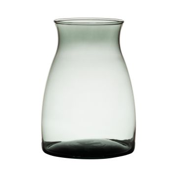 Vase für Blumen MAISIE, Glas, grau-klar, 20cm, Ø14cm