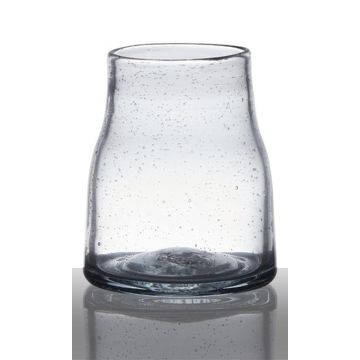 Glas Vase FARLAN mit Bläschen, klar, 15cm, Ø12,7cm