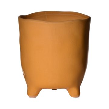 Pflanzgefäß CATIA mit Füßen, Keramik, orange-braun, 16cm, Ø15,5cm