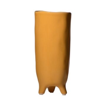 Keramikvase CATIA mit Füßen, orange-braun, 28cm, Ø12cm