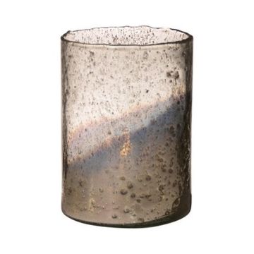 Tischvase GOLIAT aus Glas, antik-silber, 20cm, Ø15cm