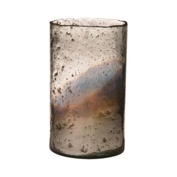 Tischvase GOLIAT aus Glas, antik-silber, 25cm, Ø15cm