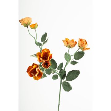 Kunstzweig Wildrose FOSETTA, Eco Collection, orange-gelb, 70cm, Ø3-5cm