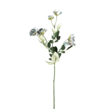 Kunstzweig Wildrose FOSETTA, Eco Collection, grau-hellblau, 70cm, Ø3-5cm