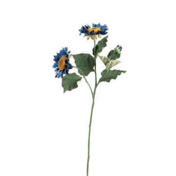 Plastik Zweig Sonnenblume HAITALA, Eco Collection, royalblau, 65cm, Ø9-10cm