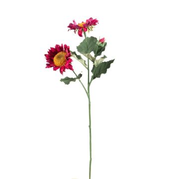 Plastik Zweig Sonnenblume HAITALA, Eco Collection, dunkelpink, 65cm, Ø9-10cm