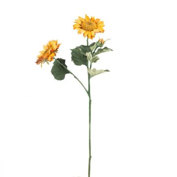 Plastik Zweig Sonnenblume HAITALA, Eco Collection, orange-gelb, 65cm, Ø9-10cm