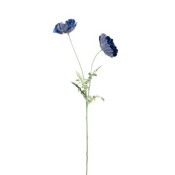 Künstlicher Blumenzweig Mohn GUNDULA, Eco Collection, royalblau, 70cm, Ø7-8cm