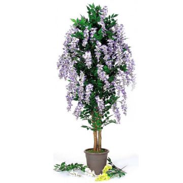 Deko Blauregen MALENKA, Natürliche Stämme, mit Blüten, lila, 125cm - Made in Italy