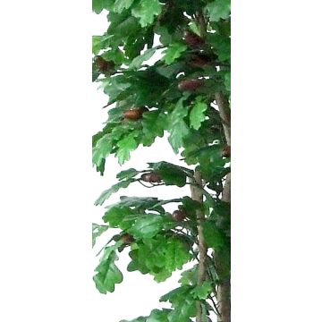 Kunst Eiche MIREEN, Natürliche Stämme, mit Früchten, grün, crossdoor, 150cm - Made in Italy